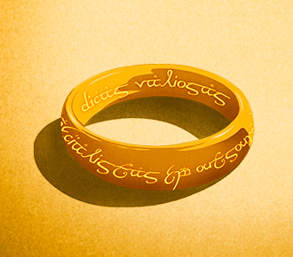 Ilustración de un anillo al estilo del Señor de los Anillos.