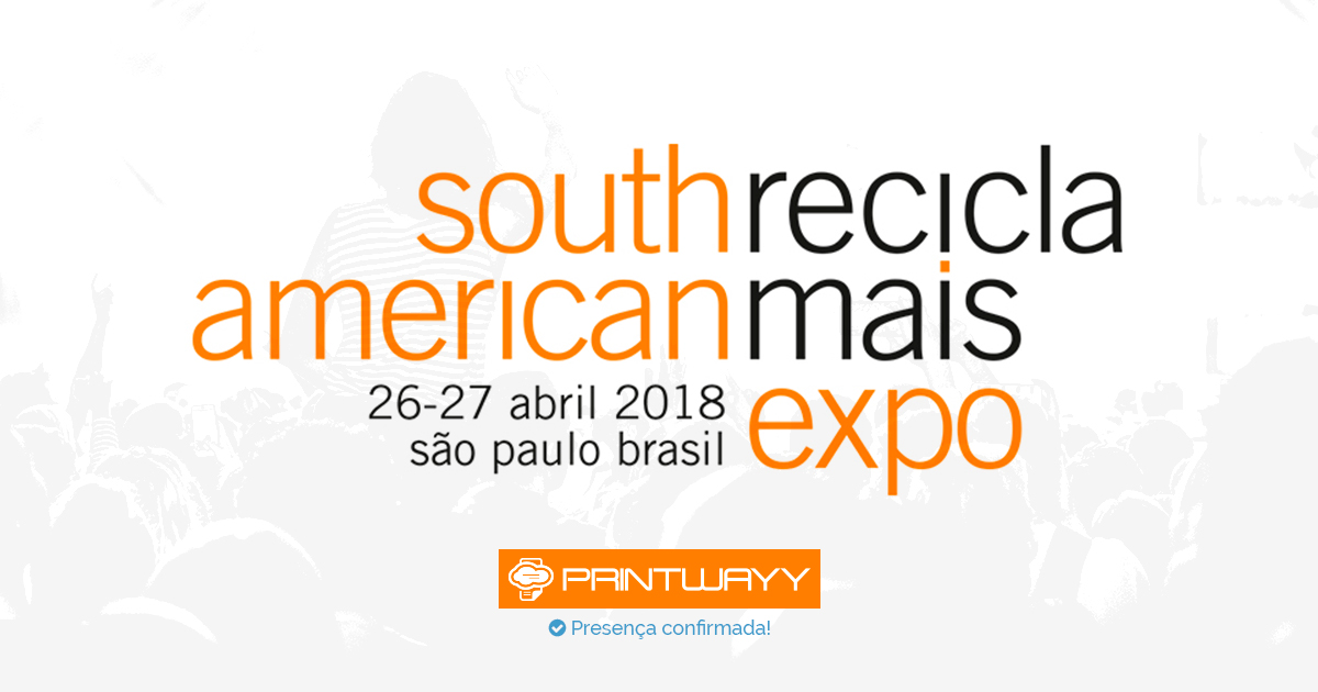 Convite para o Reciclamais South American Expo 2018.