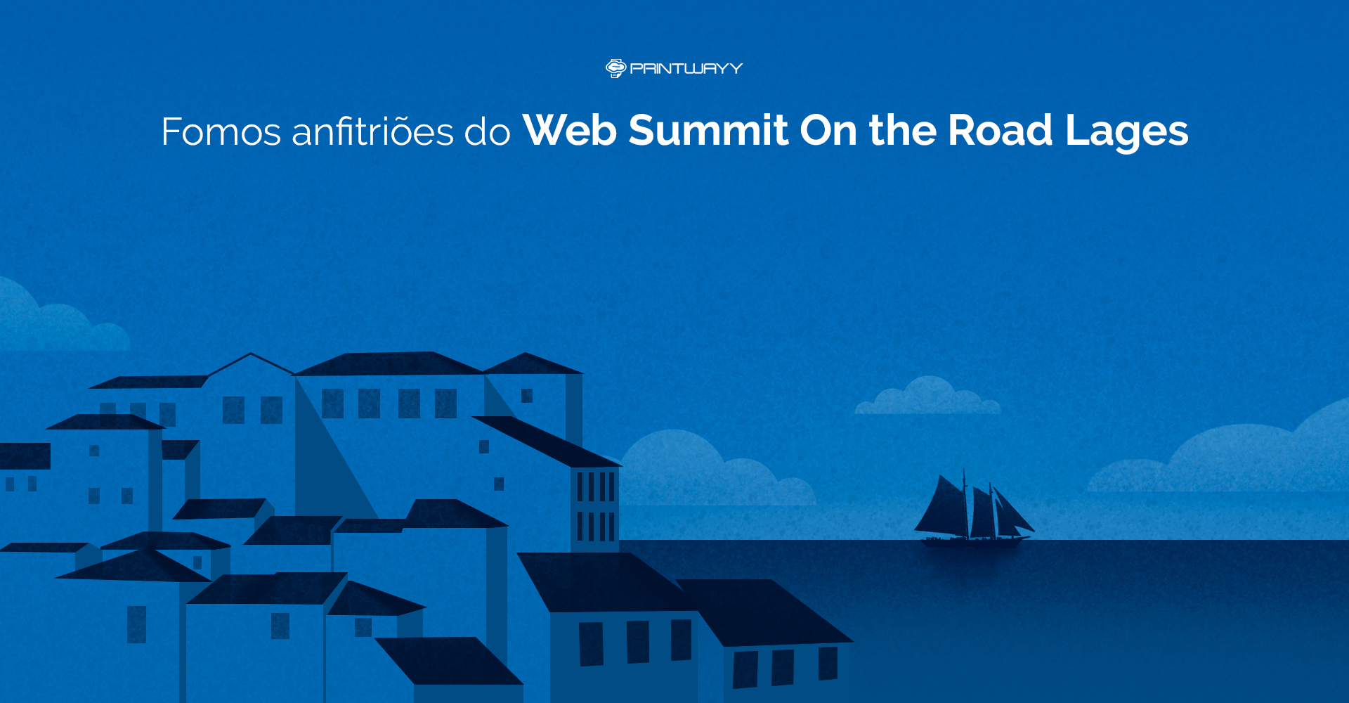 Ilustração de uma paisagem portuguesa, para representar o Web Summit que acontece em Lisboa - Portugal