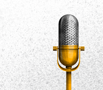 Imagem de um microfone de estúdio, símbolo da série Fala Playyer!.