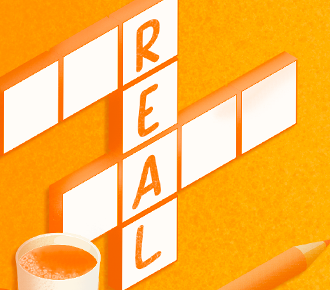Jogo de palavras-cruzadas, onde está escrito o termo “real”, referindo-se às real skills mencionadas no artigo.