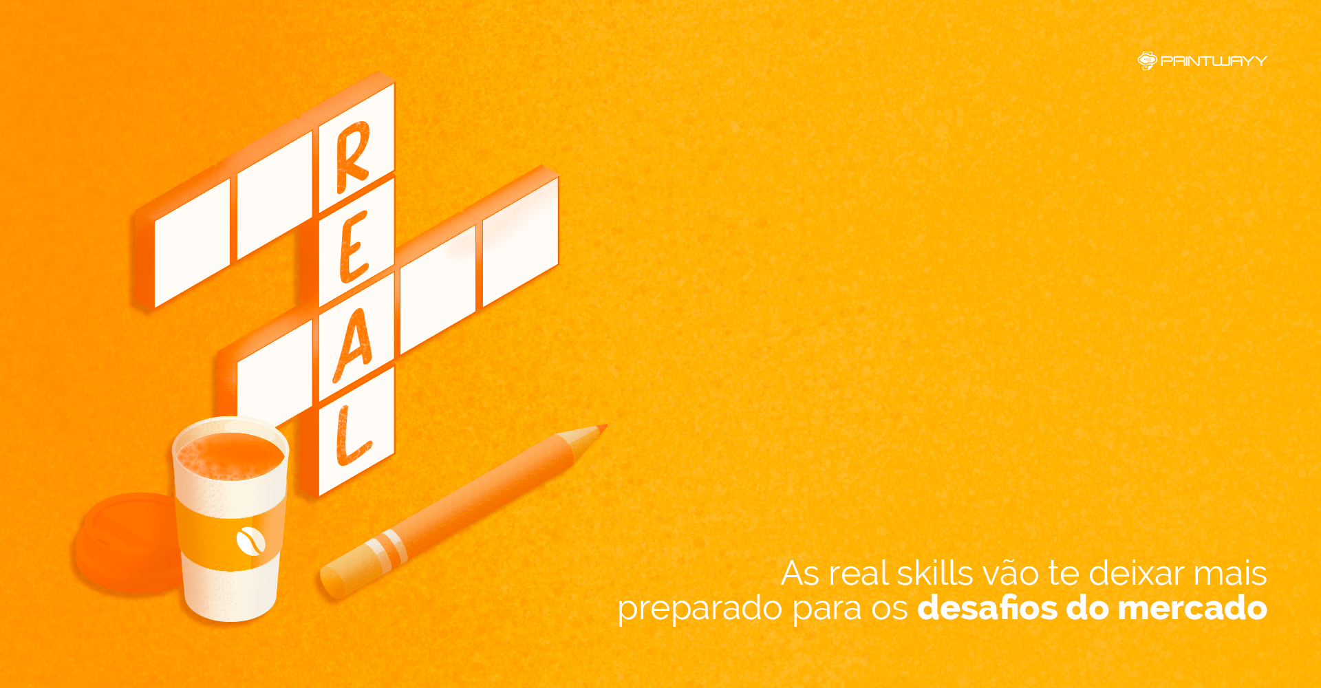 Jogo de palavras-cruzadas, onde está escrito o termo “real”, referindo-se às real skills mencionadas no artigo.