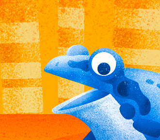 Ilustração de um sapo, se referindo ao moving motivators e os CHAMPFROGS.