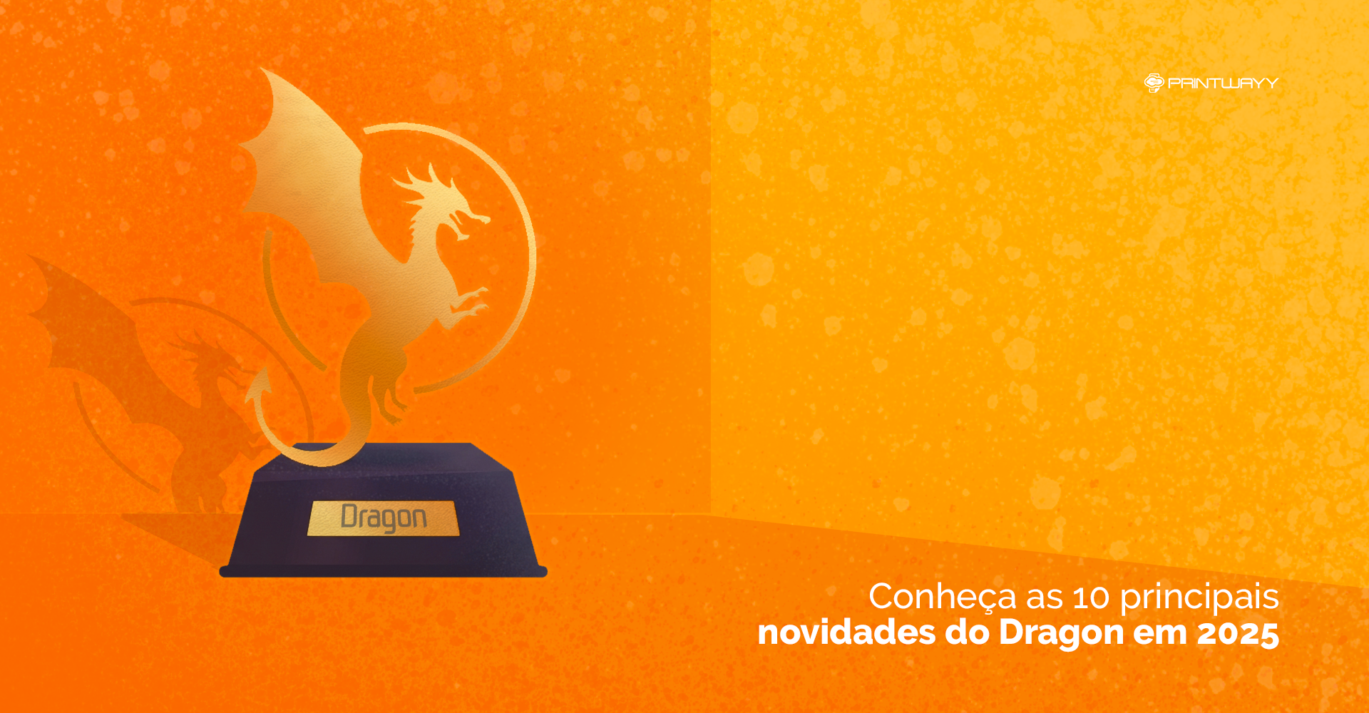 Um troféu dourado com o ícone do PrintWayy Dragon.