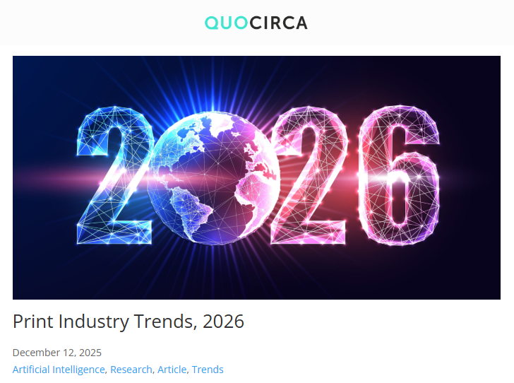 Recorte do artigo Print Industry Trends, 2026, disponibilizado no site da Quocirca.