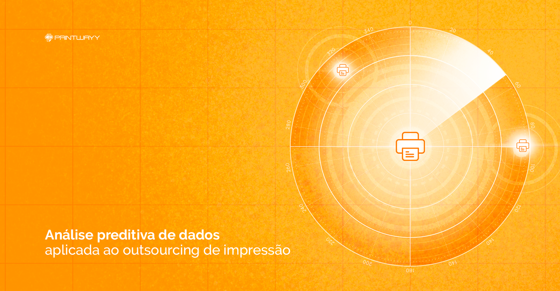Um radar identificando várias impressoras no entorno.